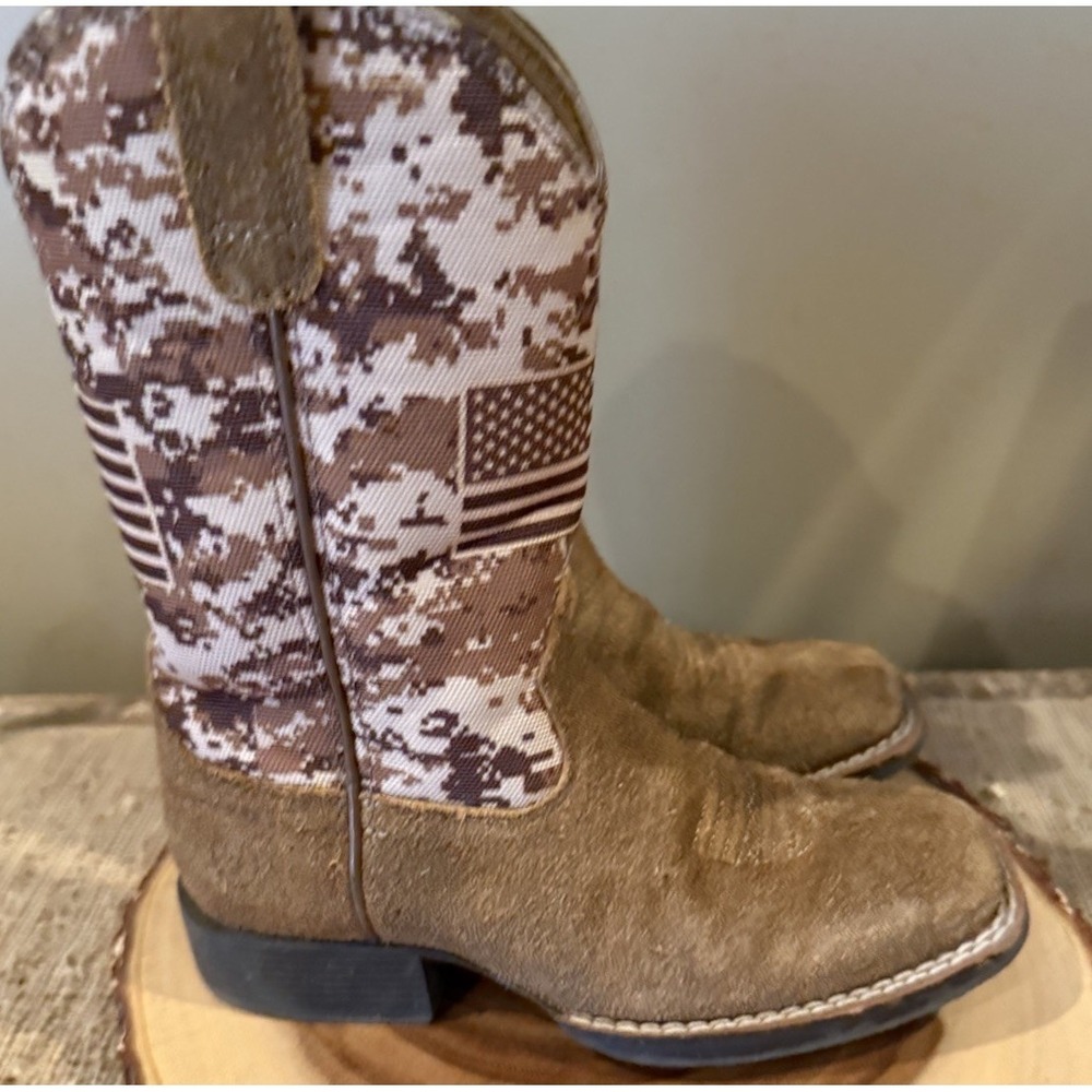 Ariat Kids Sport Patriot Western Boots Camo American Flag Brown Sz-11 - Picture 4 of 15